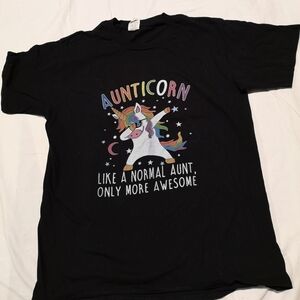 Gildan Black 'Aunticorn' Adults  T-Shirt